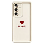 Samsung Galaxy S26+ TPU-skal Be Loved hjärtmönster gummerat stötsäkert mobilskydd