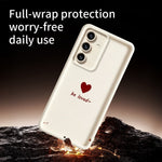 Samsung Galaxy S26+ TPU-skal Be Loved hjärtmönster gummerat stötsäkert mobilskydd