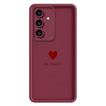 Samsung Galaxy S26+ TPU-skal Be Loved hjärtmönster gummerat stötsäkert mobilskydd