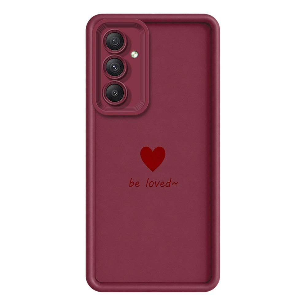 Samsung Galaxy A57 5G TPU-skal Be Loved Hjärtmönster Gummerat Stötsäkert mobilskal