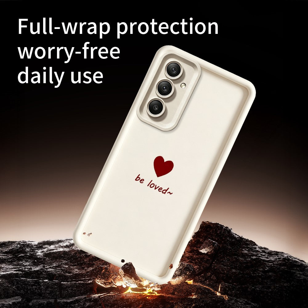 Samsung Galaxy A37 5G TPU-skal Be Loved Hjärtmönster Gummerat Stötsäkert mobilskal