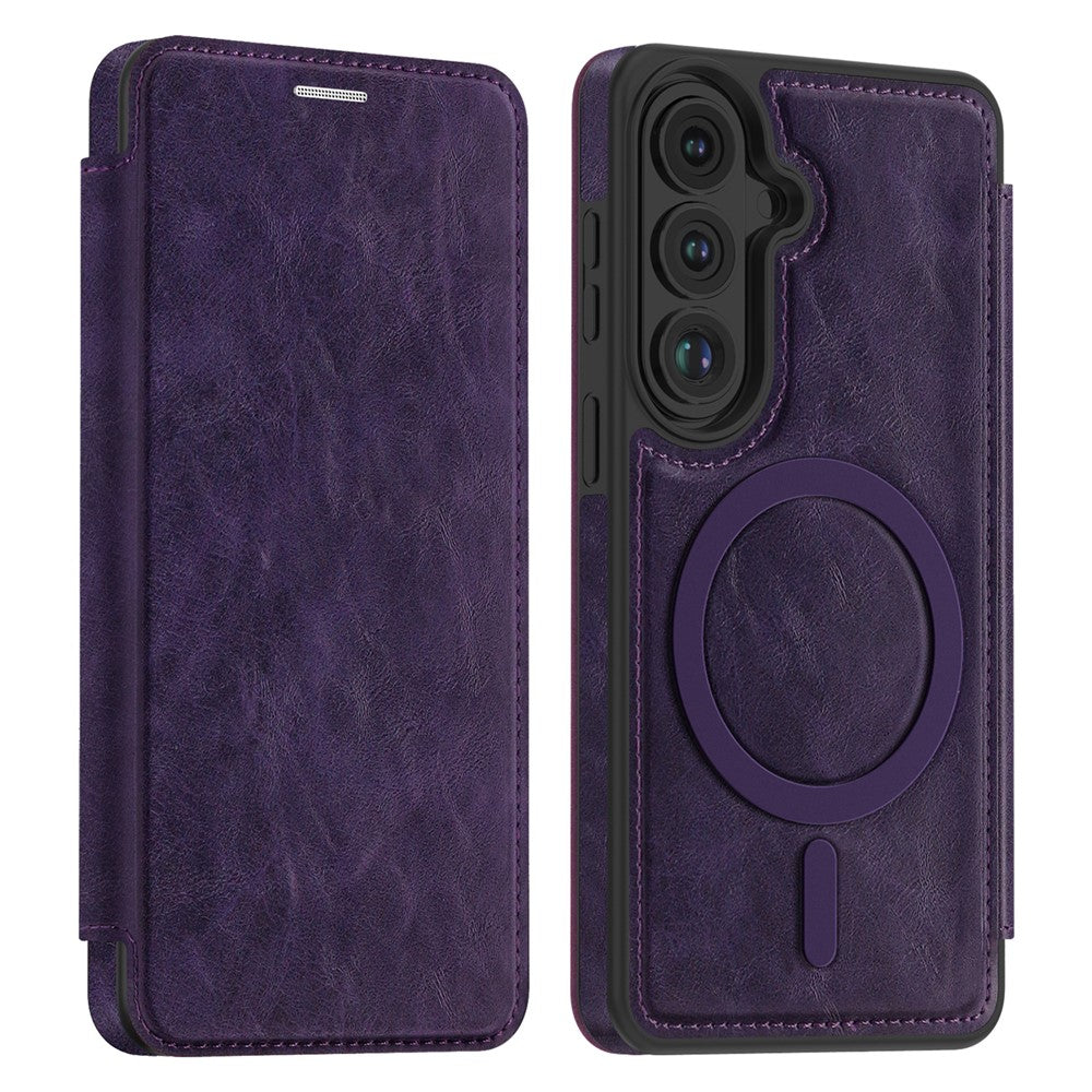 Magnetiskt skal för Samsung Galaxy S26, RFID-blockerande korthållare, läderfodral