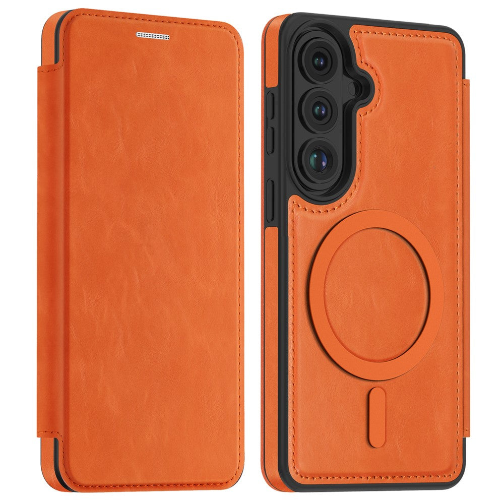 Magnetiskt skal för Samsung Galaxy S26, RFID-blockerande korthållare, läderfodral