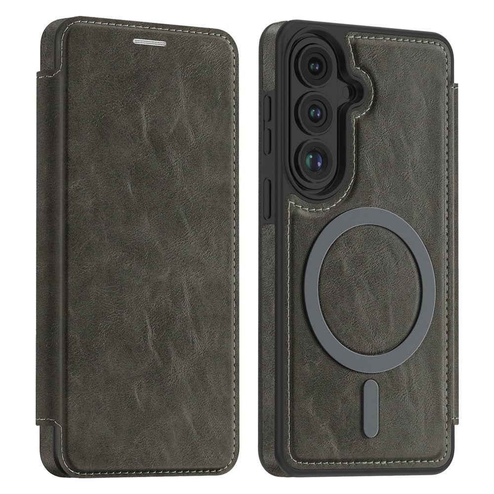 Magnetiskt skal för Samsung Galaxy S26, RFID-blockerande korthållare, läderfodral