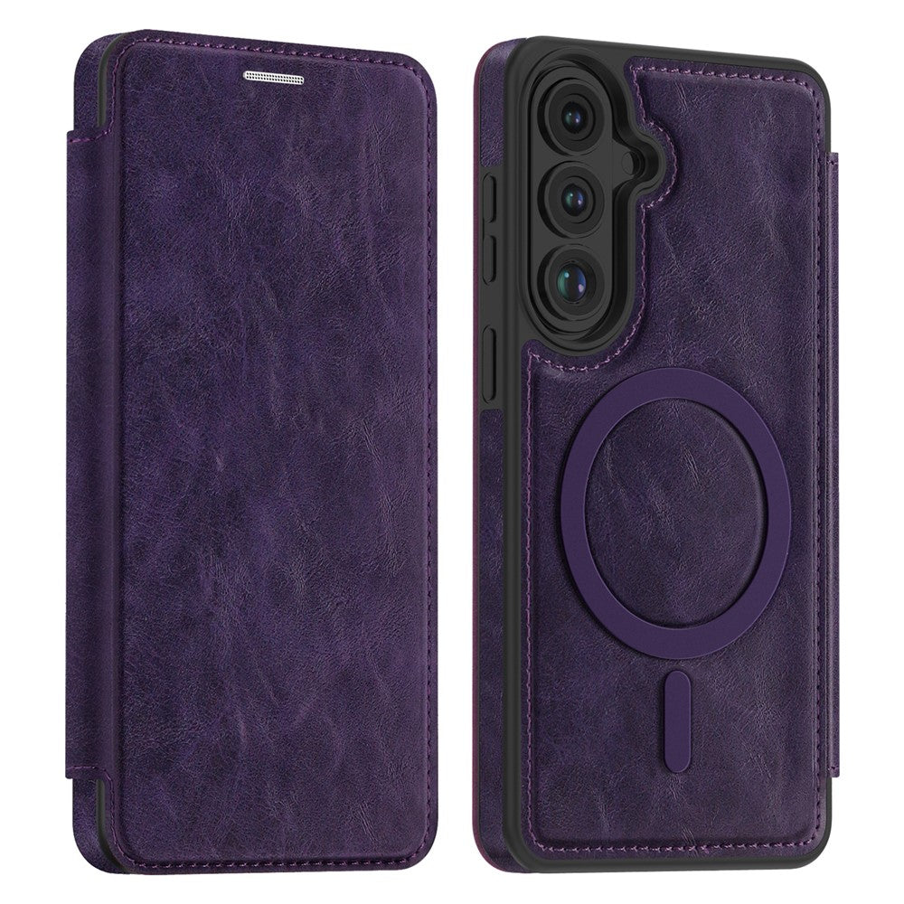 Samsung Galaxy S26+ Magnetiskt Skal RFID-blockerande Korthållare Lädermobilskal