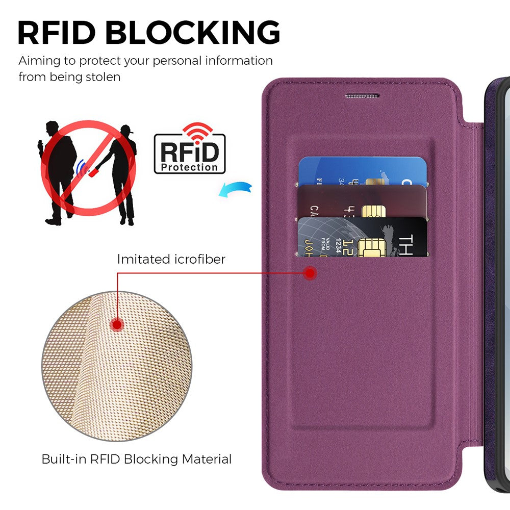 Samsung Galaxy S26 Ultra Magnetiskt Skal RFID-blockerande Korthållare Lädermobilskal