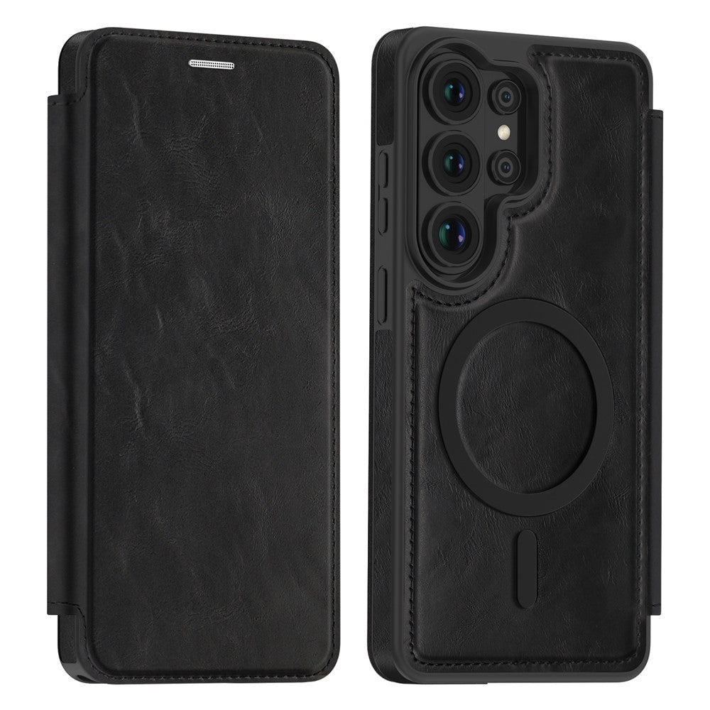 For Samsung Galaxy S26 Ultra Magnetic Case RFID Blocking Card Holder Leather Phone Cover