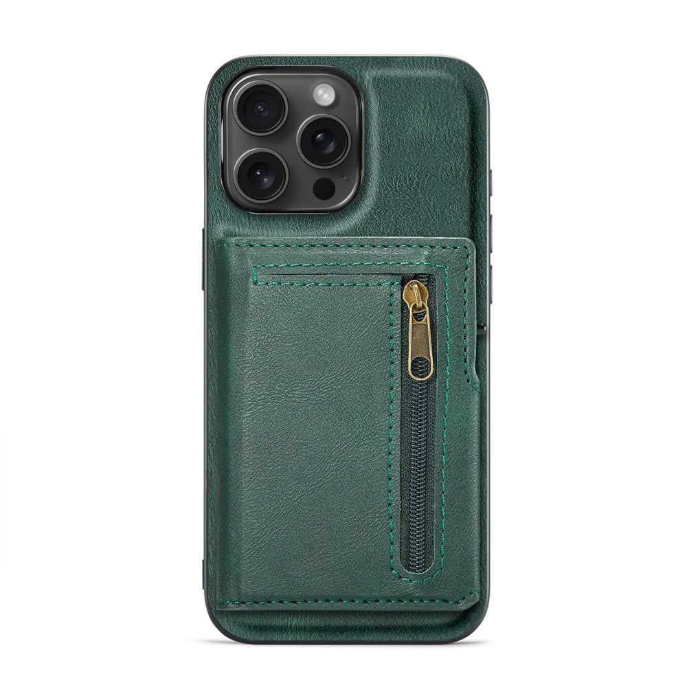 FIERRE SHANN FS031 för iPhone 13 Pro Max Magnetiskt Skal med Avtagbar Korthållare RFID-blockerande TPU + PU-läder Mobilskal