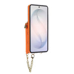 Samsung Galaxy S25+ magnetisk cover med aftagelig polstret kortholder med lynlås, PU-læder-mobilcover med skulderrem