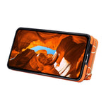 Samsung Galaxy S25+ magnetisk cover med aftagelig polstret kortholder med lynlås, PU-læder-mobilcover med skulderrem