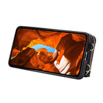 Samsung Galaxy A36 5G Magnetiskt Skal Avtagbart Vadderat Blixtlås Korthållare PU-läder mobil Baksida med Axelrem