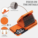 For Samsung Galaxy S25 FE Magnetic Case Detachable Quilted Zipper Card Holder PU Leather Phone Back Cover with Crossbody Strap