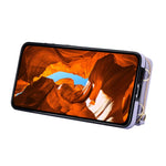 Samsung Galaxy S24 Magnetiskt Skal Avtagbart Vadderat Blixtlås Korthållare PU-läder mobil Baksida med Axelrem