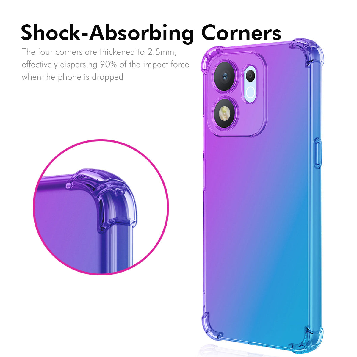 ENKAY til Honor X7e Plus 5G / Honor X7e Plus 4G / Honor 600 Smart 5G TPU-etui Fortykket firehjørners faldbeskyttende telefonbagcover