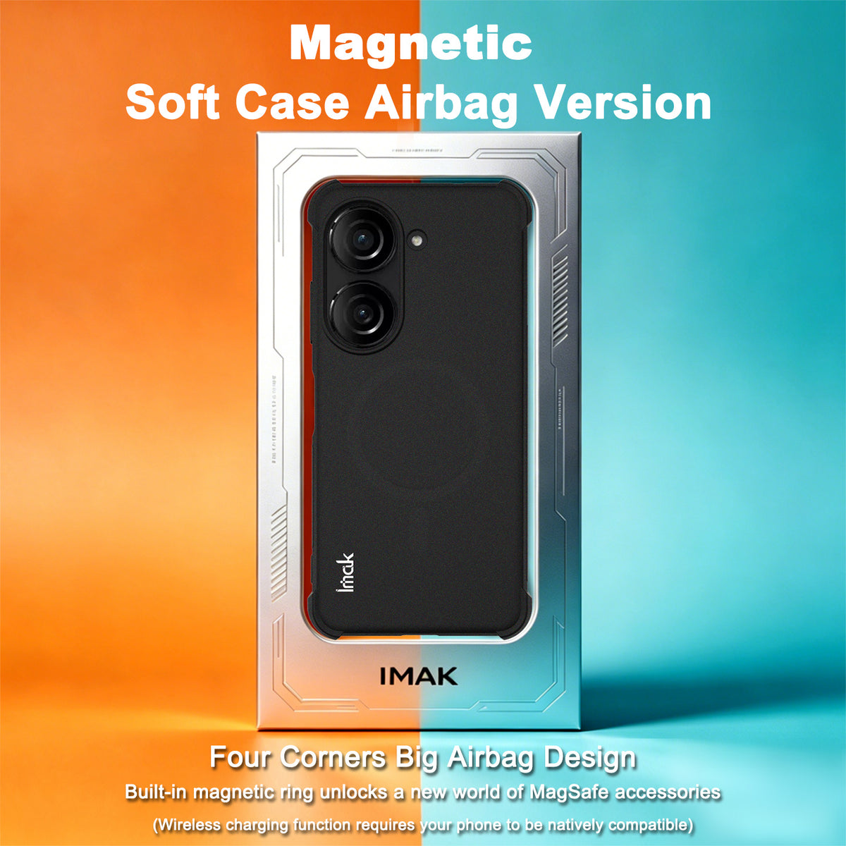 IMAK for Asus Zenfone 10 5G / Asus Zenfone 9 5G Magnetic Case Shockproof Airbag TPU Phone Cover