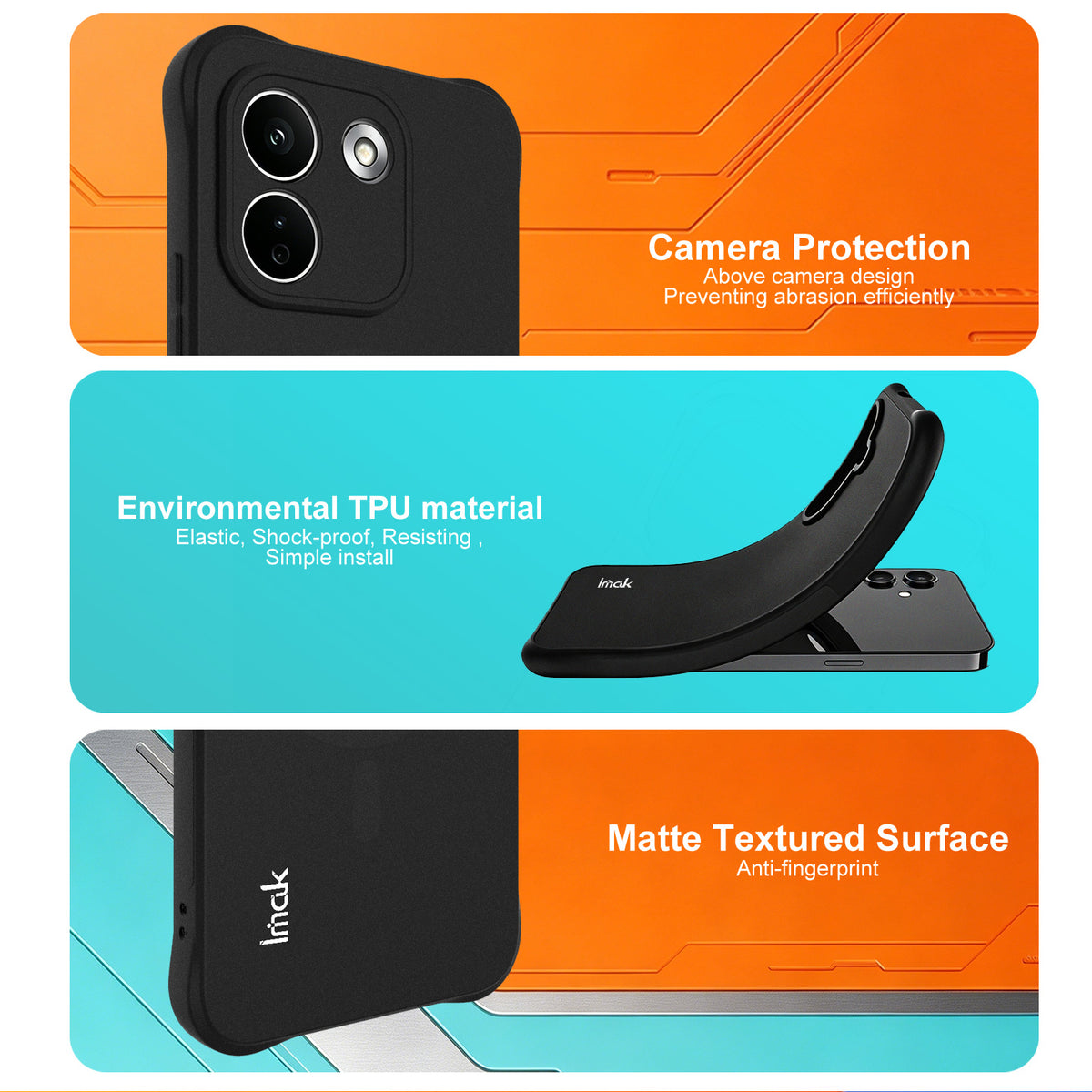 IMAK för Xiaomi Redmi Note 17 Pro Max 5G Magnetiskt Skal Stötsäkert Airbag TPU mobilskal