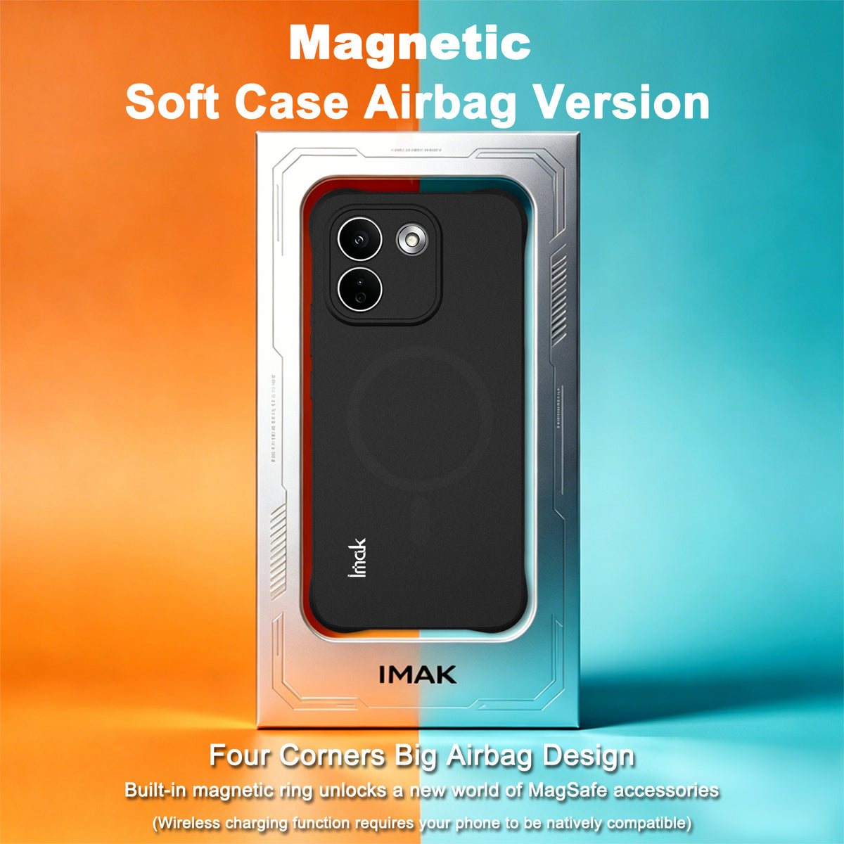 IMAK för Xiaomi Redmi Note 17 Pro Max 5G Magnetiskt Skal Stötsäkert Airbag TPU mobilskal