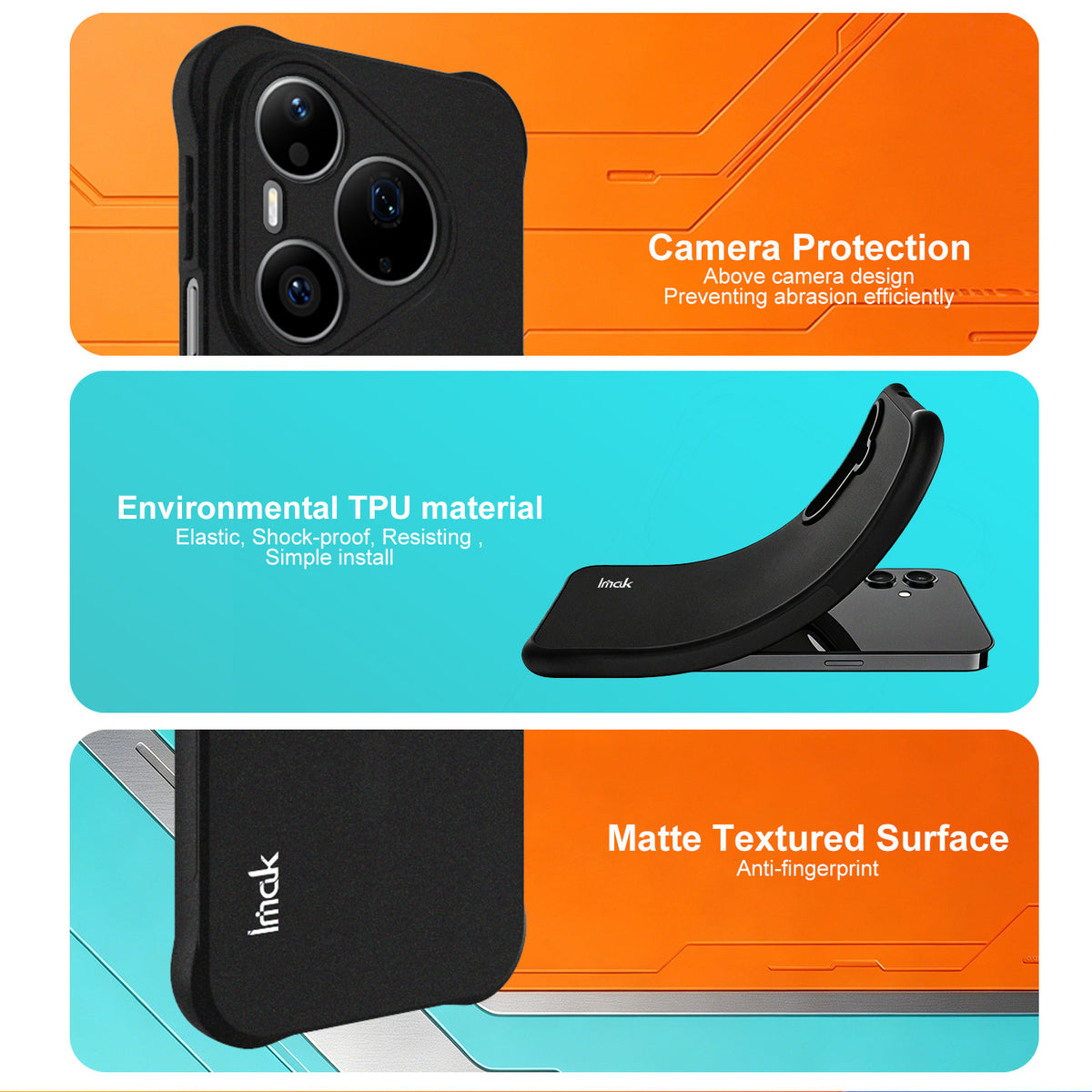 IMAK för Huawei Pura 90s Pro 5G / Huawei Pura 90 Pro Magnetiskt Skal Stötsäker Airbag TPU mobilskal