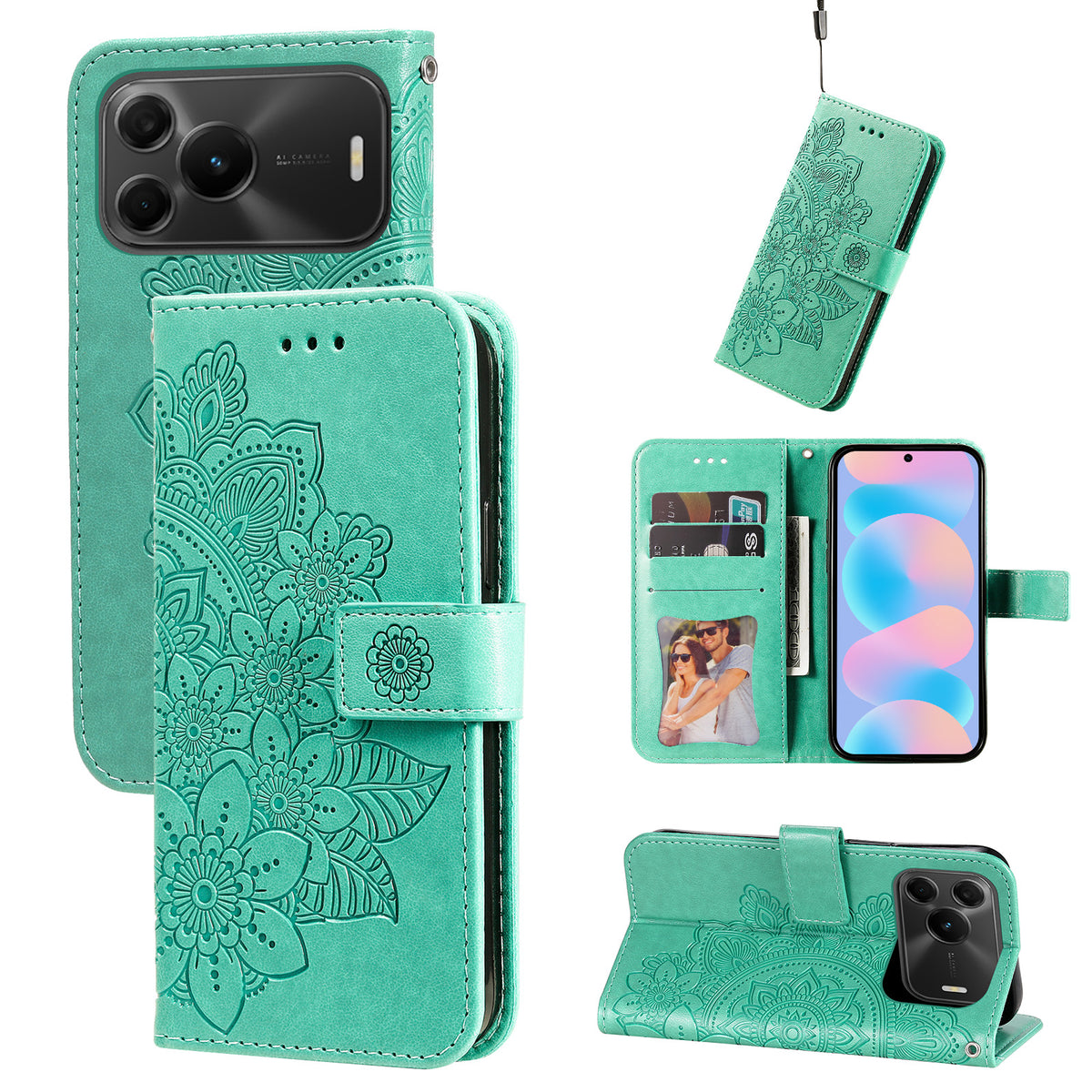 For Huawei nova 16 SE 5G Case Floral Pattern PU Leather Wallet Stand Phone Cover