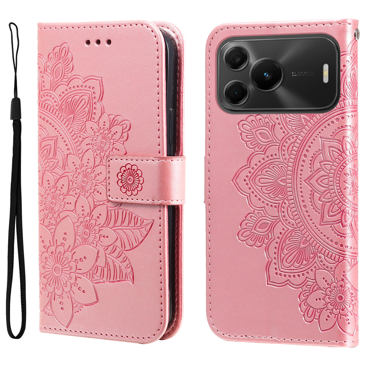 For Huawei nova 16 SE 5G Case Floral Pattern PU Leather Wallet Stand Phone Cover
