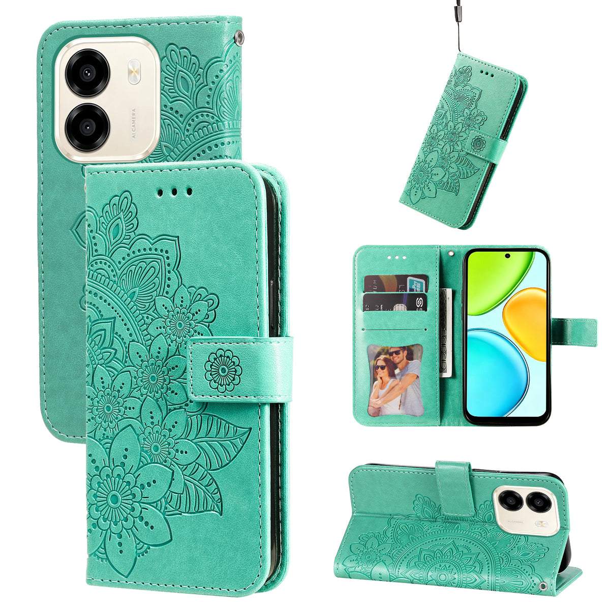 For Honor X7e 4G / Honor Play 80 Plus 5G / Honor X6e 4G Case Floral Pattern PU Leather Wallet Stand Phone Cover