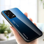 For Xiaomi Redmi Note 12 Pro+ 5G Gradient Color Tempered Glass Hard PC Soft TPU Case Shockproof Cell Phone Cover