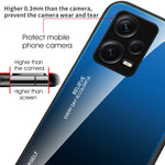 For Xiaomi Redmi Note 12 Pro+ 5G Gradient Color Tempered Glass Hard PC Soft TPU Case Shockproof Cell Phone Cover