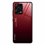 For Xiaomi Redmi Note 12 Pro+ 5G Gradient Color Tempered Glass Hard PC Soft TPU Case Shockproof Cell Phone Cover