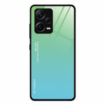 For Xiaomi Redmi Note 12 Pro+ 5G Gradient Color Tempered Glass Hard PC Soft TPU Case Shockproof Cell Phone Cover