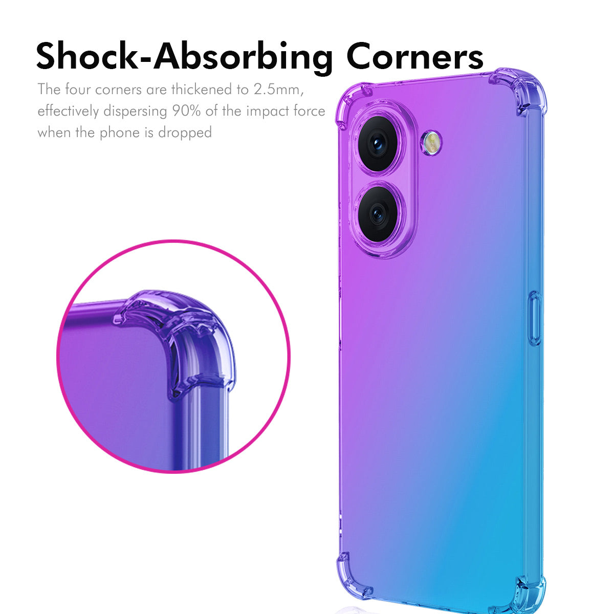 ENKAY til Honor X7e 4G TPU Cover Tyknet Fire Hjørner Drop-proof Telefon Bagcover