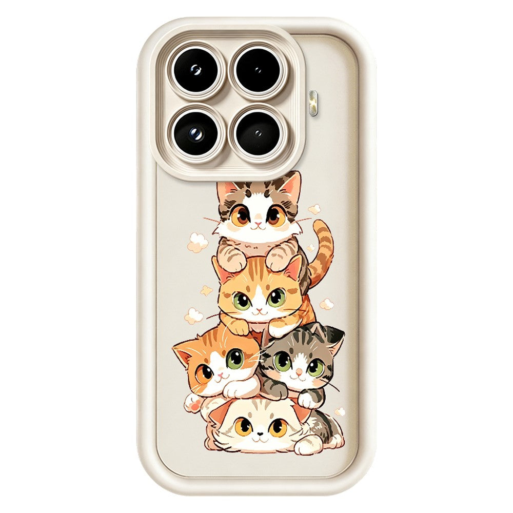 Xiaomi 17T TPU-skal med kattdesign och mönster, gummierat, halkfritt bakstycke