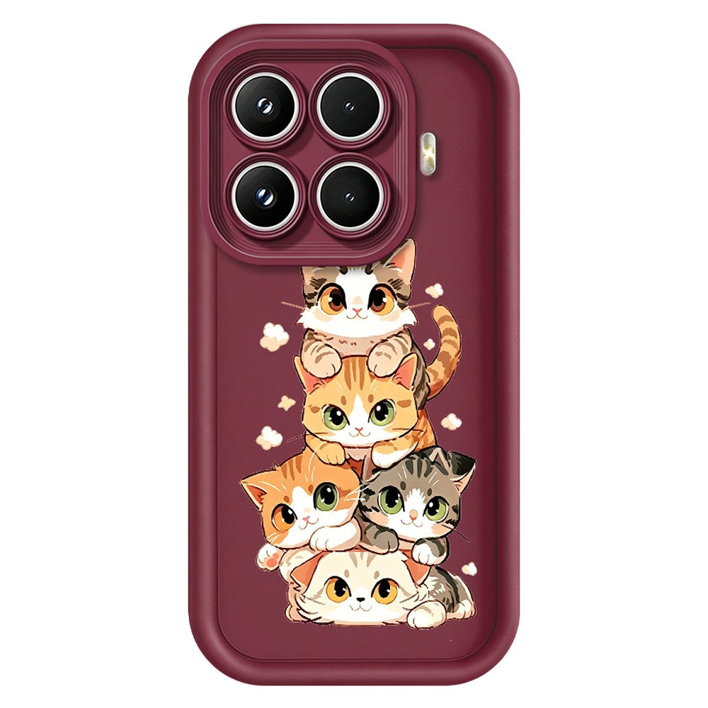Xiaomi 17T TPU-skal med kattdesign och mönster, gummierat, halkfritt bakstycke