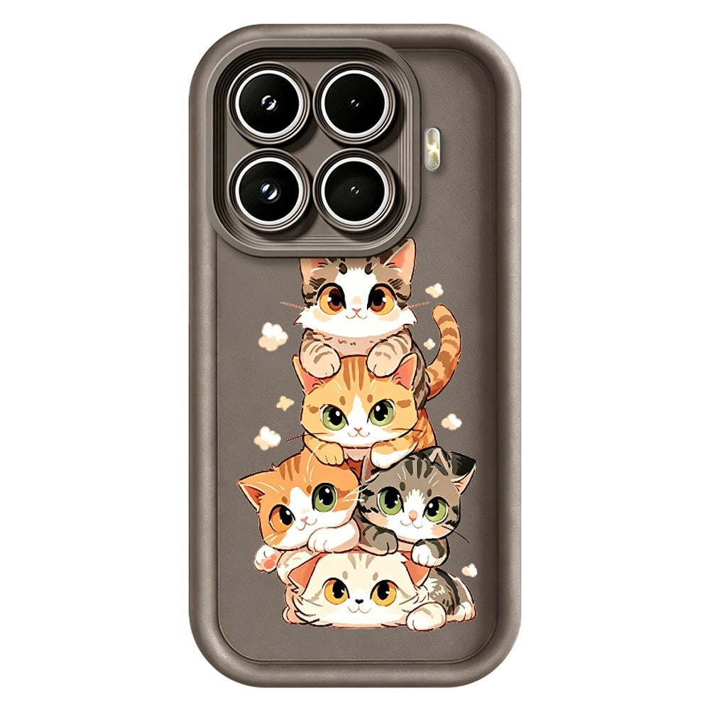 Xiaomi 17T TPU-skal med kattdesign och mönster, gummierat, halkfritt bakstycke