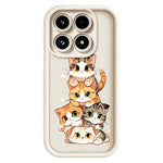 For Xiaomi 17 TPU Case Cat Stack Design Pattern Rubberized Anti-Slip Phone Back Cover