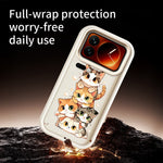 For Xiaomi 17 Pro TPU Case Cat Stack Design Pattern Rubberized Anti-Slip Phone Back Cover