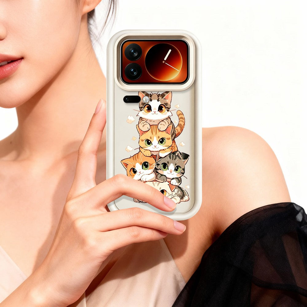 Xiaomi 17 Pro Max TPU-skal med kattdesign, gummierat halkfritt bakstycke