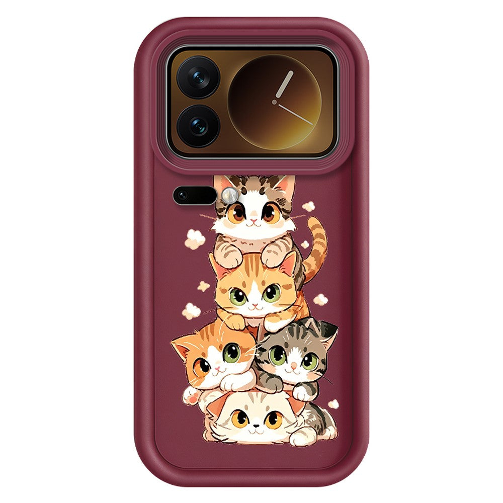 Xiaomi 17 Pro Max TPU-skal med kattdesign, gummierat halkfritt bakstycke