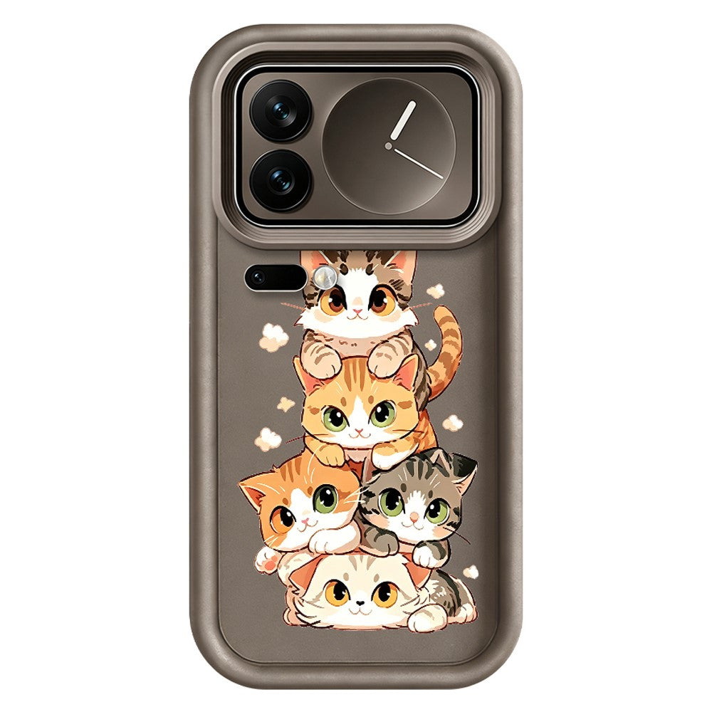 Xiaomi 17 Pro Max TPU-skal med kattdesign, gummierat halkfritt bakstycke