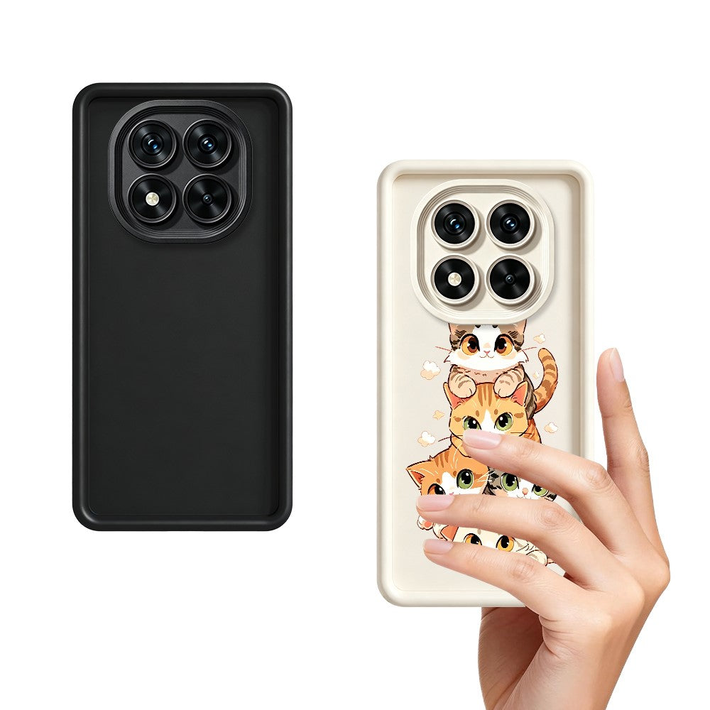 For Xiaomi Redmi Note 15 Pro 5G (Global) TPU Case Cat Stack Design Pattern Rubberized Anti-Slip Phone Back Cover