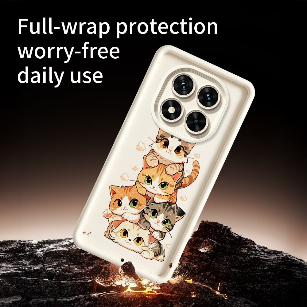 For Xiaomi Redmi Note 15 Pro+ 5G (Global)  /  Poco M8 Pro 5G TPU Case Cat Stack Design Pattern Rubberized Anti-Slip Phone Back Cover