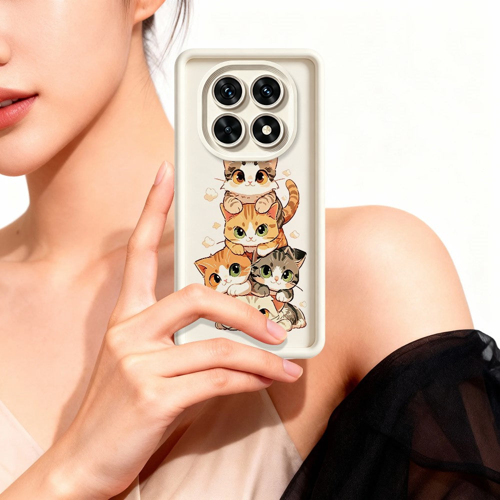 TPU Case For Xiaomi Redmi Note 15 5G (Global)  /  15 4G (Global)  /  Poco M8 5G Cat Stack Design Pattern Rubberized Anti-Slip Phone Back Cover
