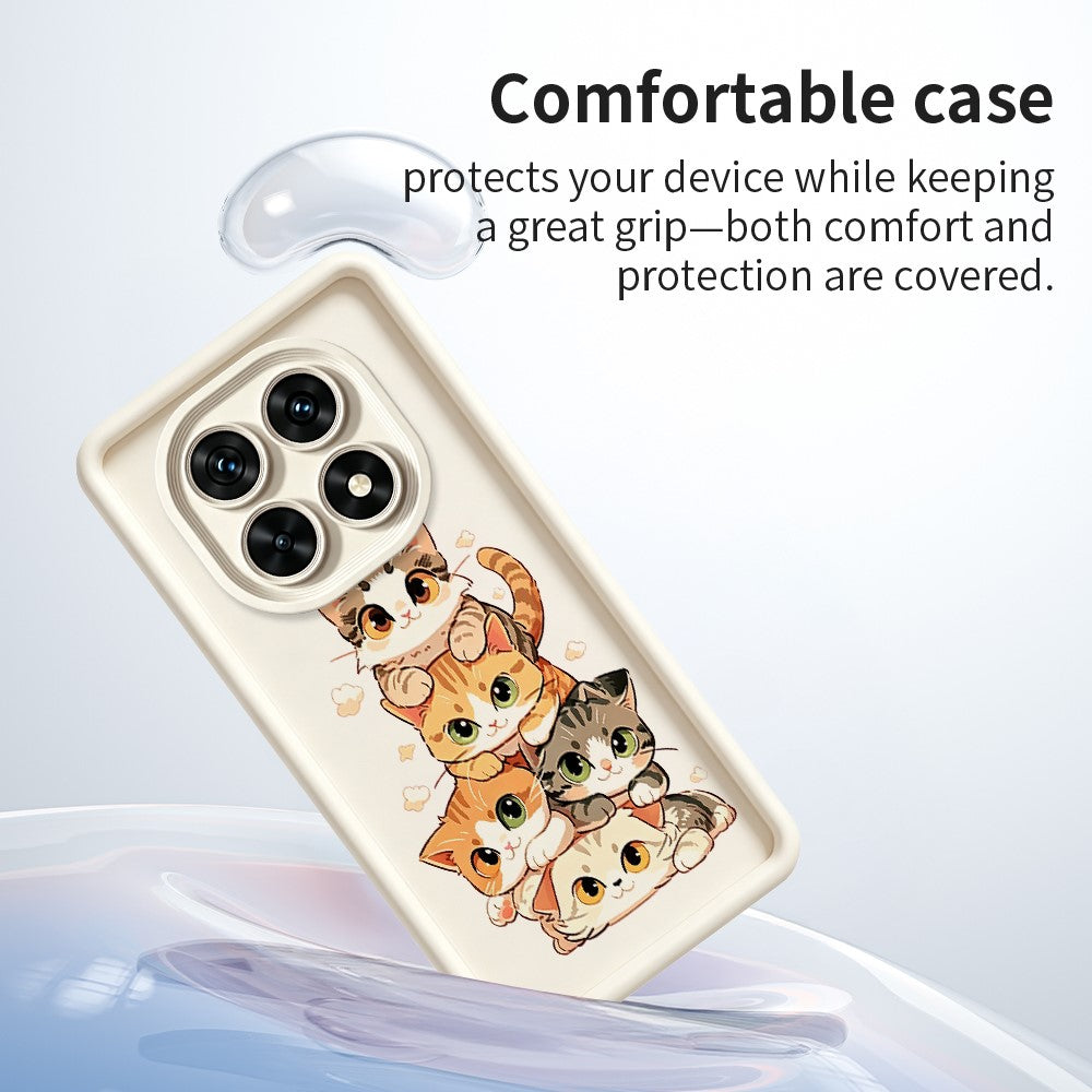 TPU Case For Xiaomi Redmi Note 15 5G (Global)  /  15 4G (Global)  /  Poco M8 5G Cat Stack Design Pattern Rubberized Anti-Slip Phone Back Cover
