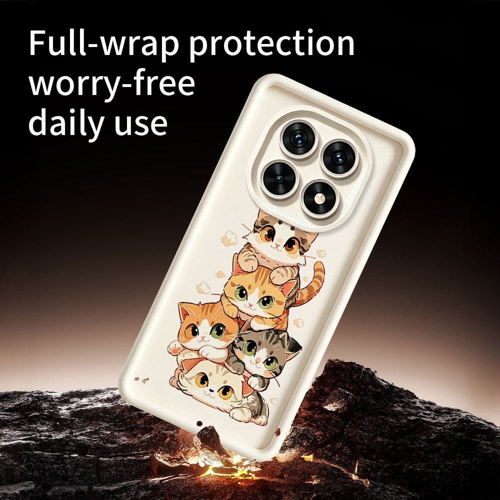 TPU Case For Xiaomi Redmi Note 15 5G (Global)  /  15 4G (Global)  /  Poco M8 5G Cat Stack Design Pattern Rubberized Anti-Slip Phone Back Cover