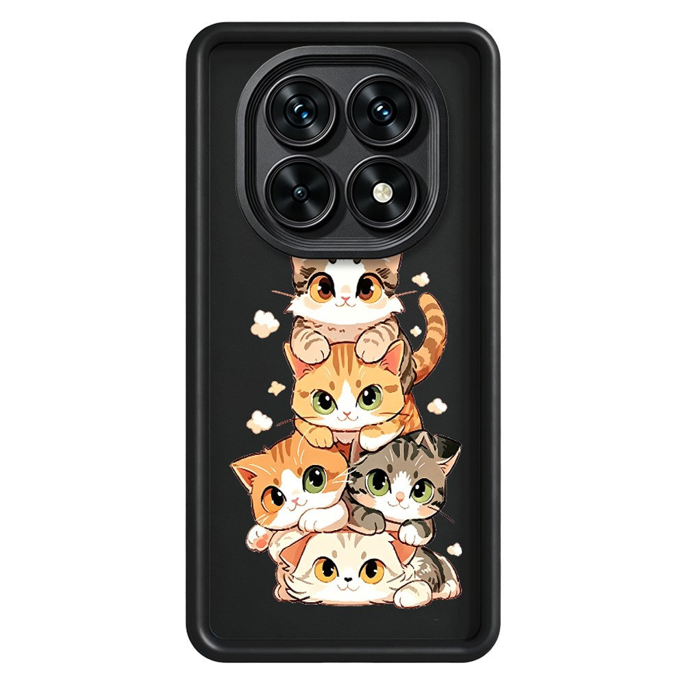 TPU Case For Xiaomi Redmi Note 15 5G (Global)  /  15 4G (Global)  /  Poco M8 5G Cat Stack Design Pattern Rubberized Anti-Slip Phone Back Cover
