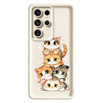 Samsung Galaxy S26 Ultra TPU-skal med kattmotiv, gummierat, halkfritt bakstycke