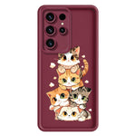 Samsung Galaxy S26 Ultra TPU-skal med kattmotiv, gummierat, halkfritt bakstycke
