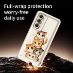 Samsung Galaxy A57 5G TPU-skal med kattmotiv, gummierat, halkfritt bakstycke