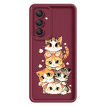 Samsung Galaxy A57 5G TPU-skal med kattmotiv, gummierat, halkfritt bakstycke