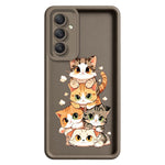 Samsung Galaxy A57 5G TPU-skal med kattmotiv, gummierat, halkfritt bakstycke