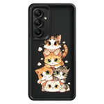 Samsung Galaxy A56 5G TPU-skal med kattmotiv, gummierat, halkfritt bakstycke
